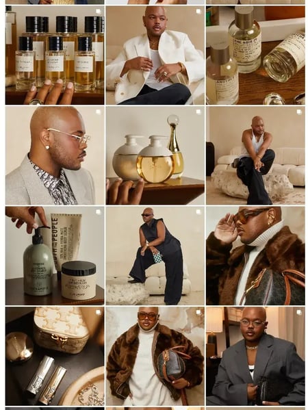 brand elements, color scheme example on instagram feed of seah garrette